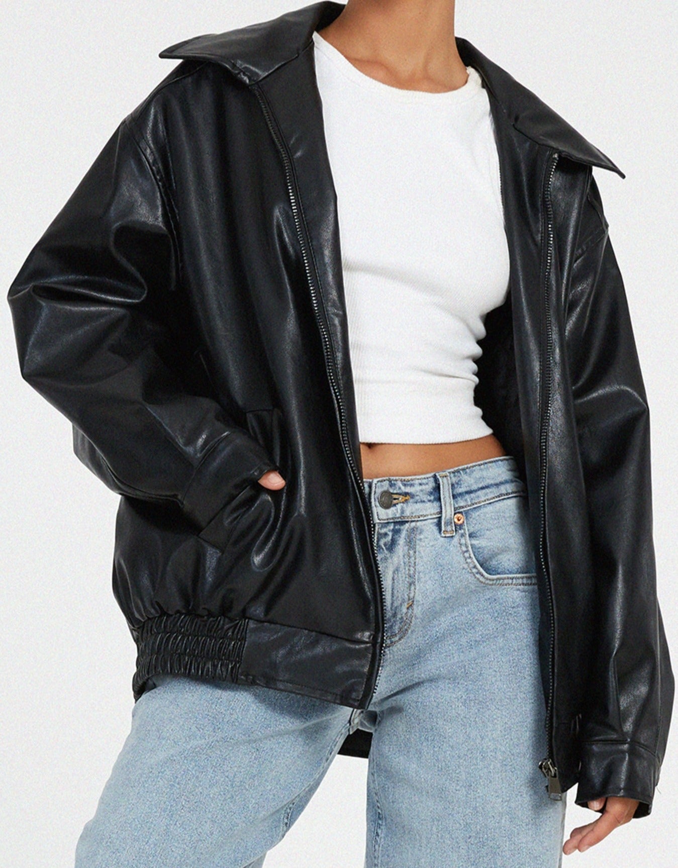Gaia | Loose Leather Jacket
