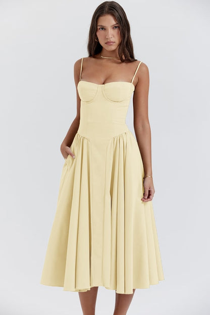 Lorelei | Sleeveless Corset Midi Dress