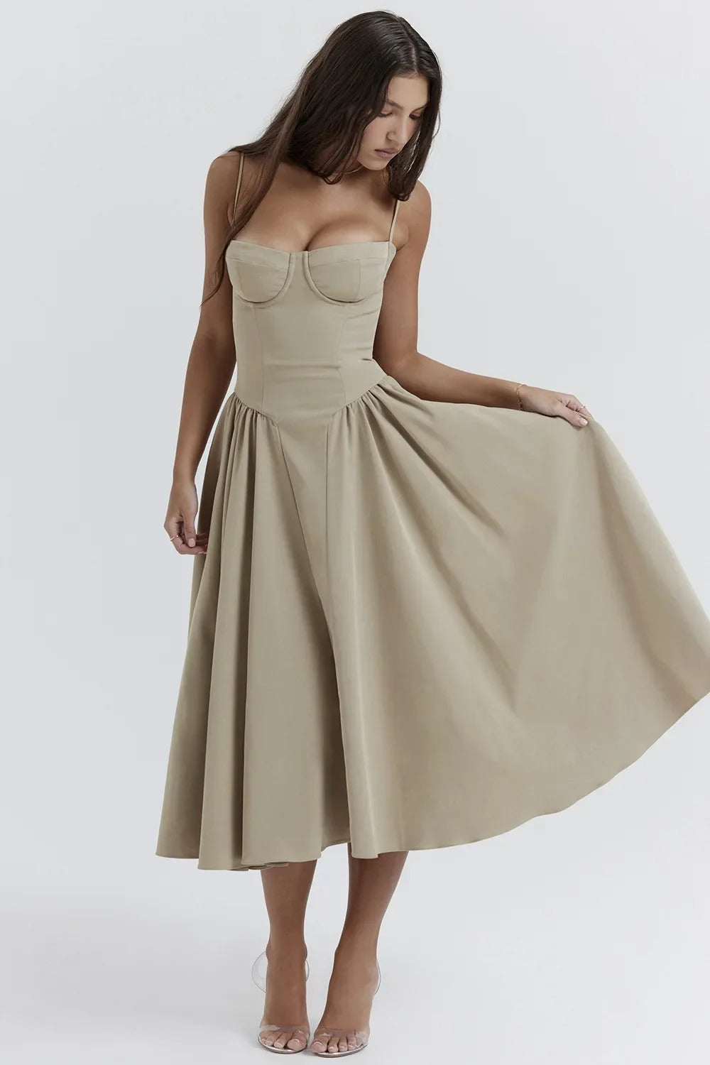 Lorelei | Sleeveless Corset Midi Dress