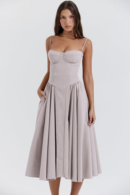 Lorelei | Sleeveless Corset Midi Dress