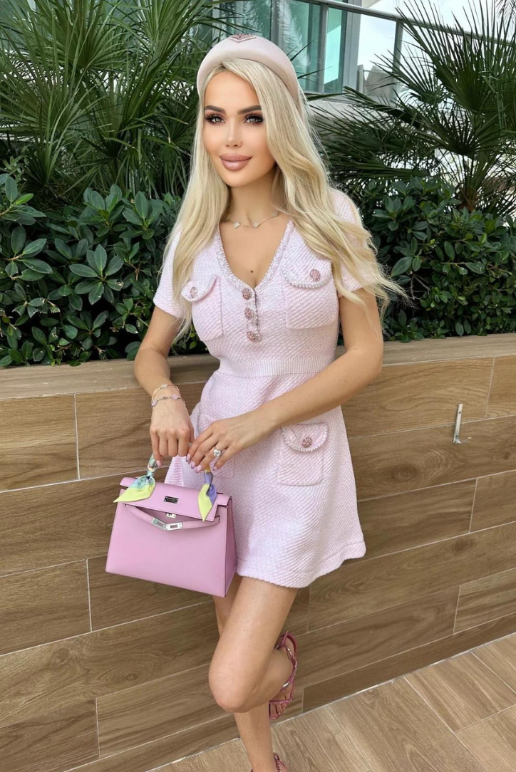 Dariela | Crystal Button Mini Dress