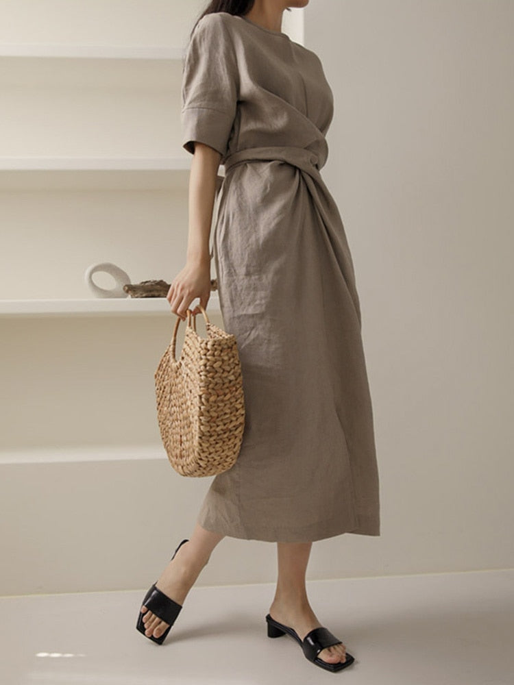 Solene | Irregular Linen Dress