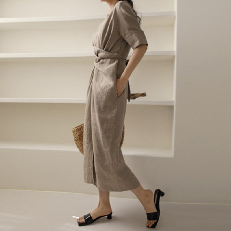 Solene | Irregular Linen Dress