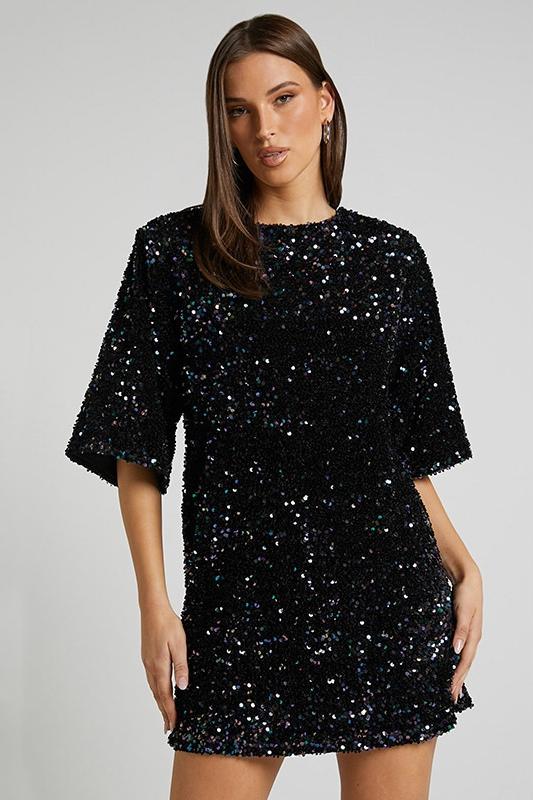Charlotte | Sequins Backless Mini Dress