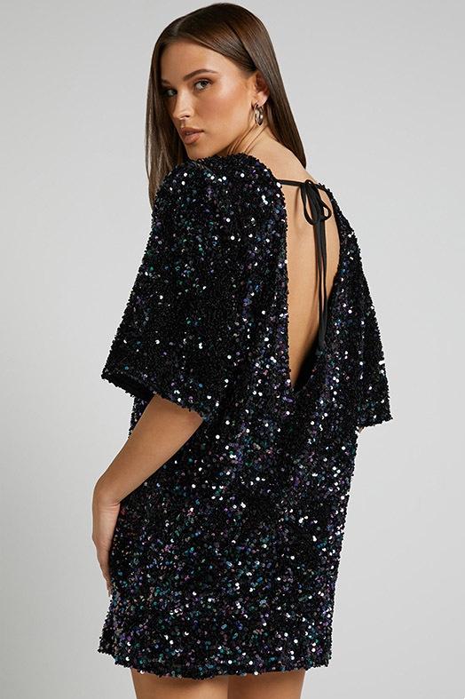 Charlotte | Sequins Backless Mini Dress