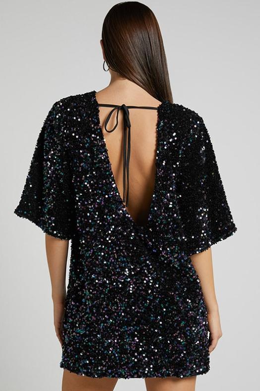 Charlotte | Sequins Backless Mini Dress