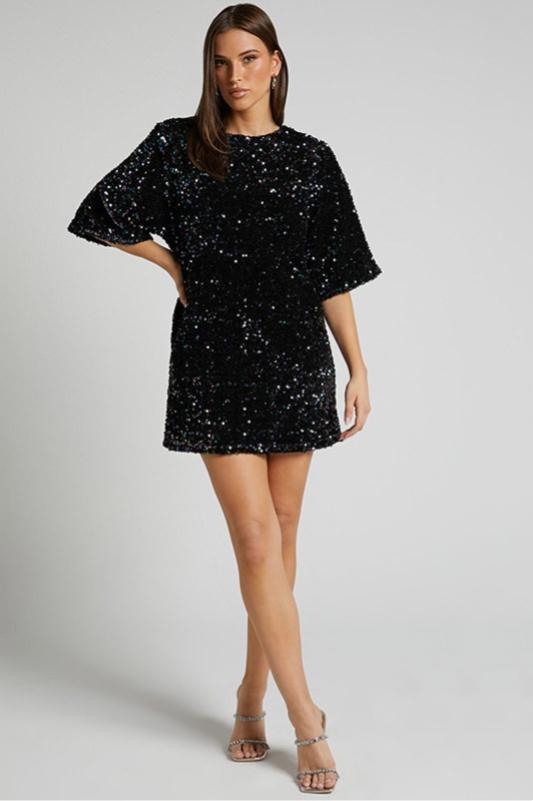 Charlotte | Sequins Backless Mini Dress