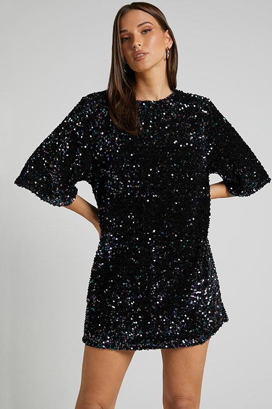 Charlotte | Sequins Backless Mini Dress