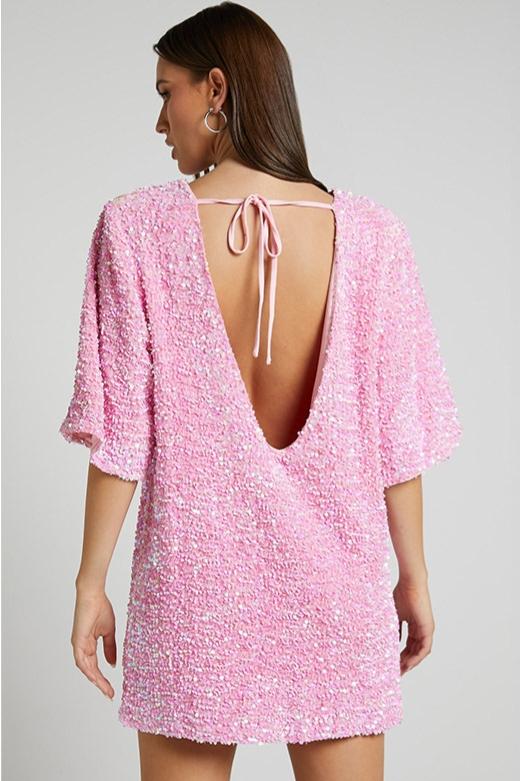 Charlotte | Sequins Backless Mini Dress