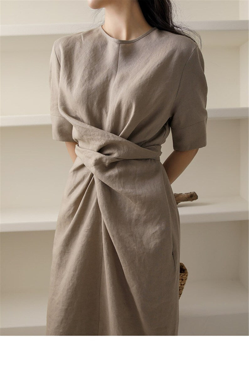 Solene | Irregular Linen Dress