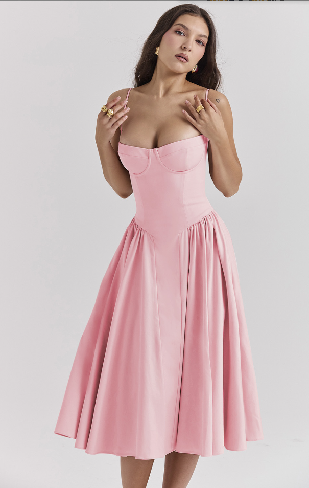 Lorelei | Sleeveless Corset Midi Dress