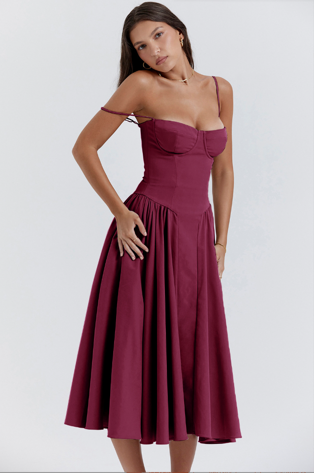 Lorelei | Sleeveless Corset Midi Dress
