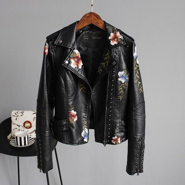 Briony | Floral Leather Jacket