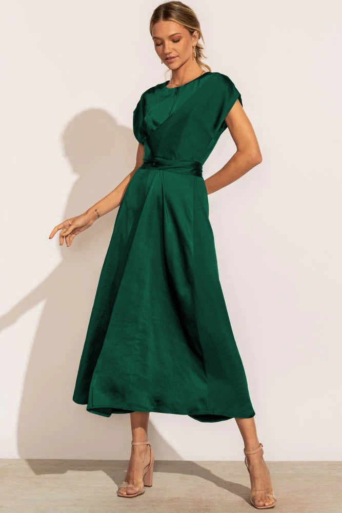 Astra | Elegant Silk Midi Dress