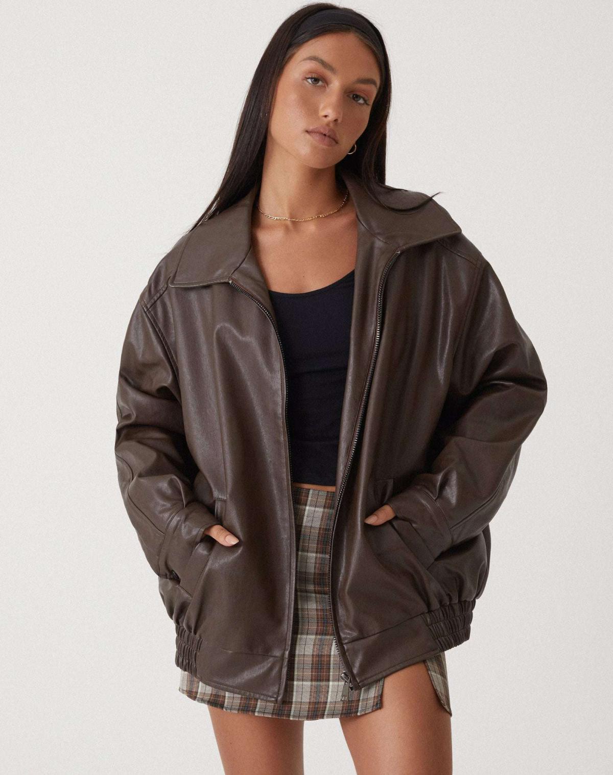 Gaia | Loose Leather Jacket