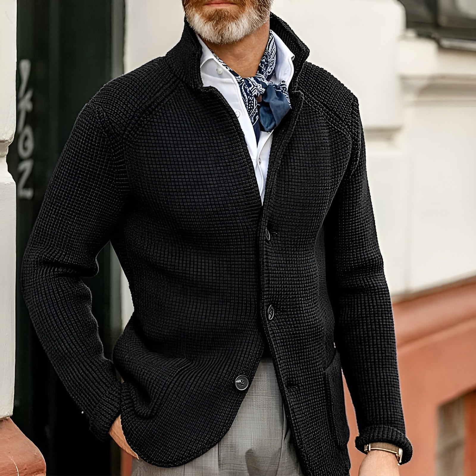 Luc | Thick Knit Cardigan with a Robust Style