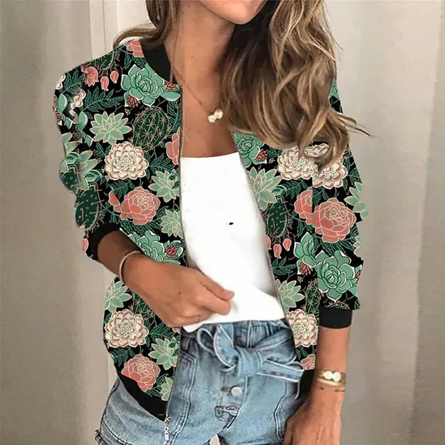 Maud I Printed Zipper Jacket
