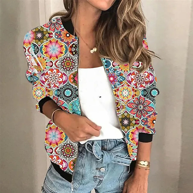 Maud I Printed Zipper Jacket