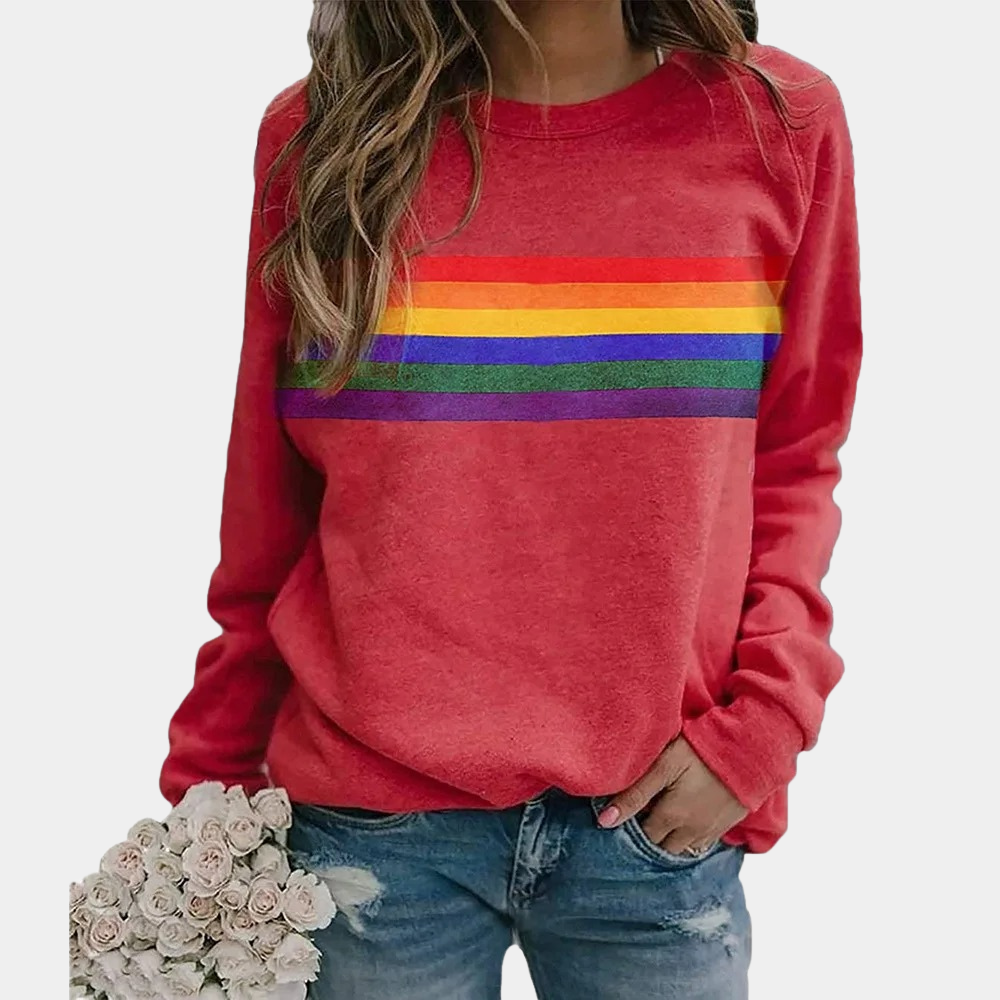 Susan | Rainbow Stripe Sweatshirt