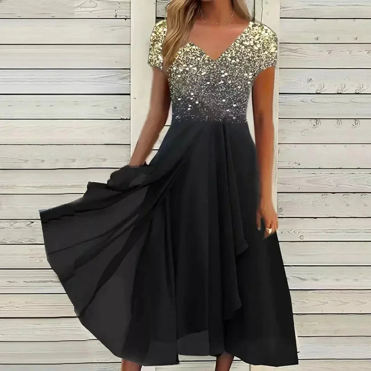 Gisela | Elegant Floral Print Midi Dress for Women