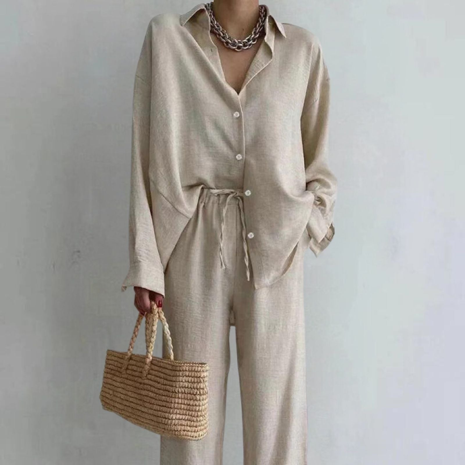 Anouk | Linen Shirt Trousers Set