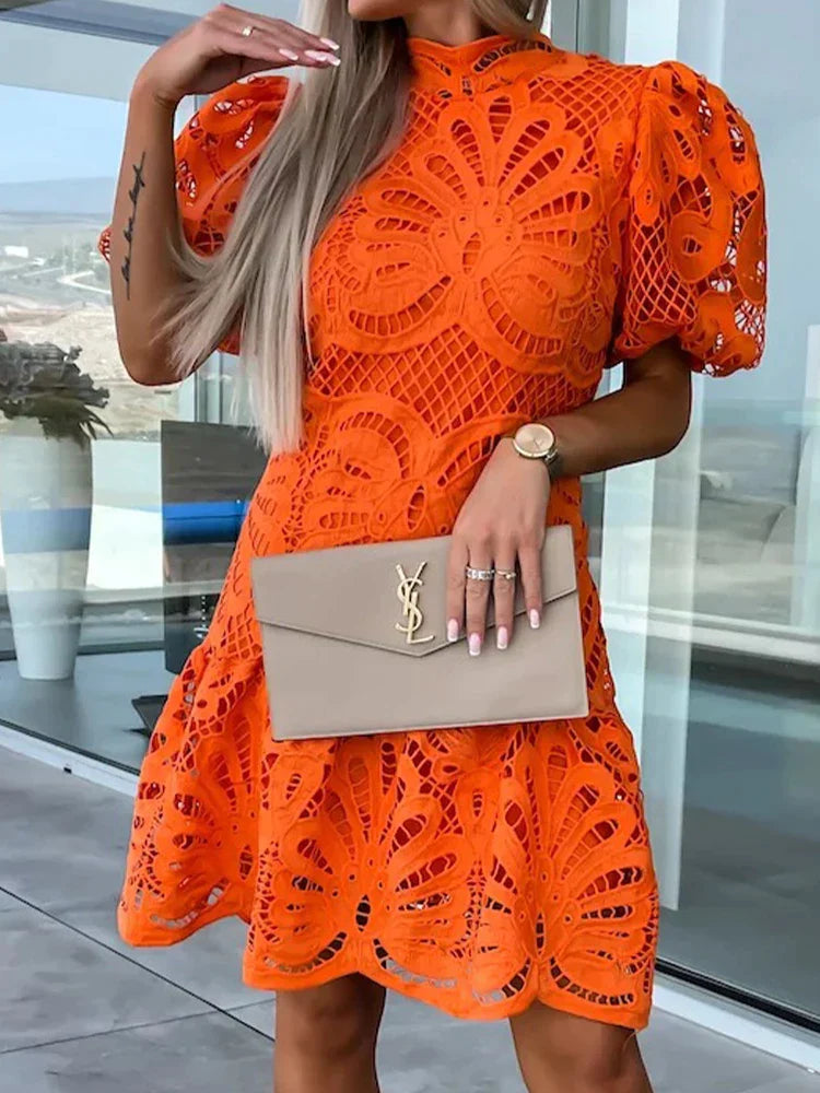 Marnie | Embroidery Puff Sleeves Dress