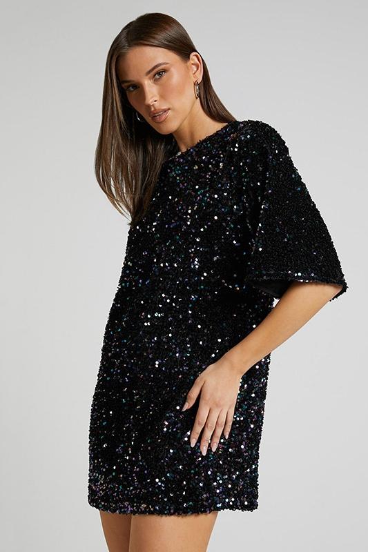 Charlotte | Sequins Backless Mini Dress