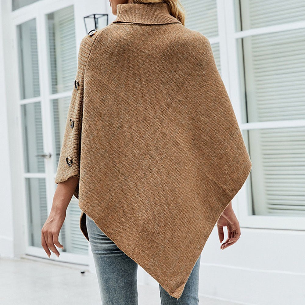 Imogen | Button-Detail Knit Poncho