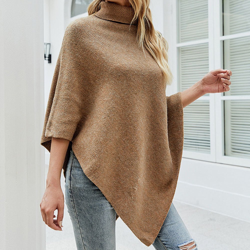 Imogen | Button-Detail Knit Poncho