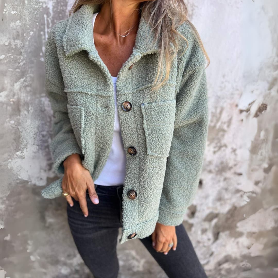 Luna | Buttoned Sherpa Jacket