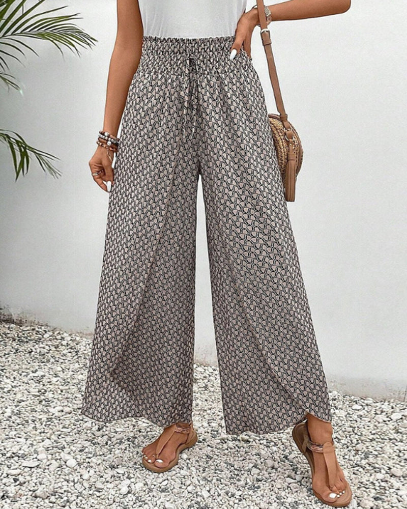 Honey | High-Waisted Summer Geometric Print Pants for Women
