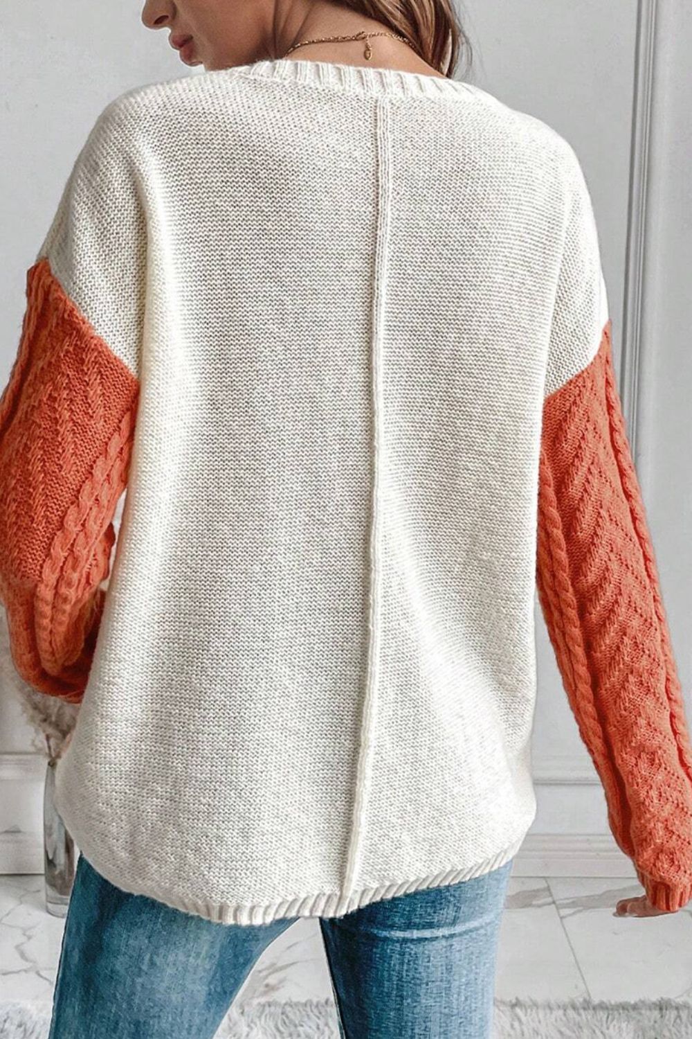 Penelope | Colorblock Cable Knit Sweater