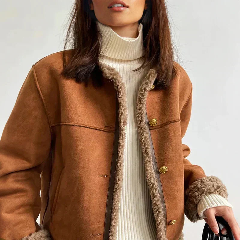 Charlotte | Shearling Button Jacket