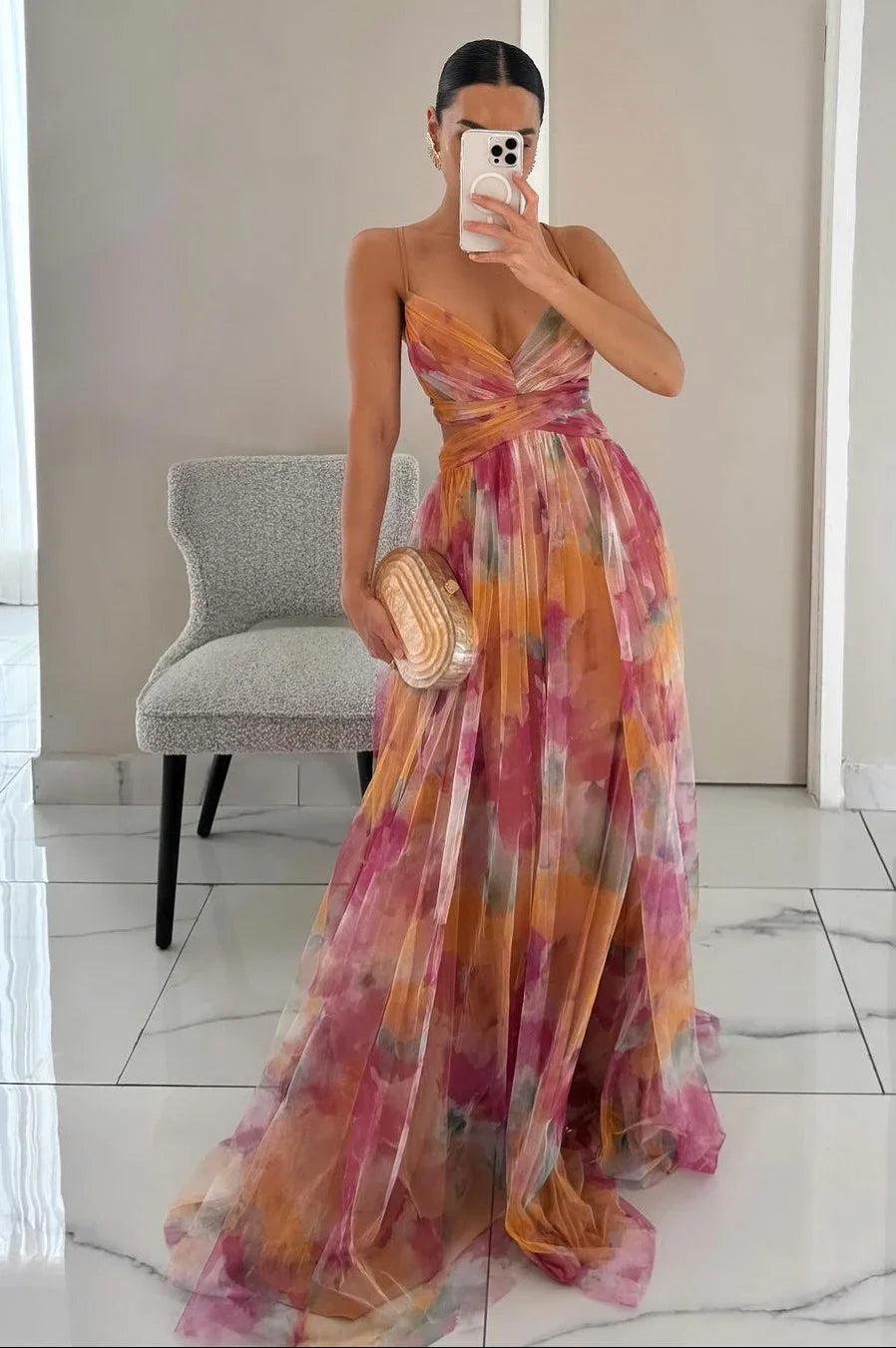 Poppy | Women’s Elegant Maxi Dress with Textured Layers