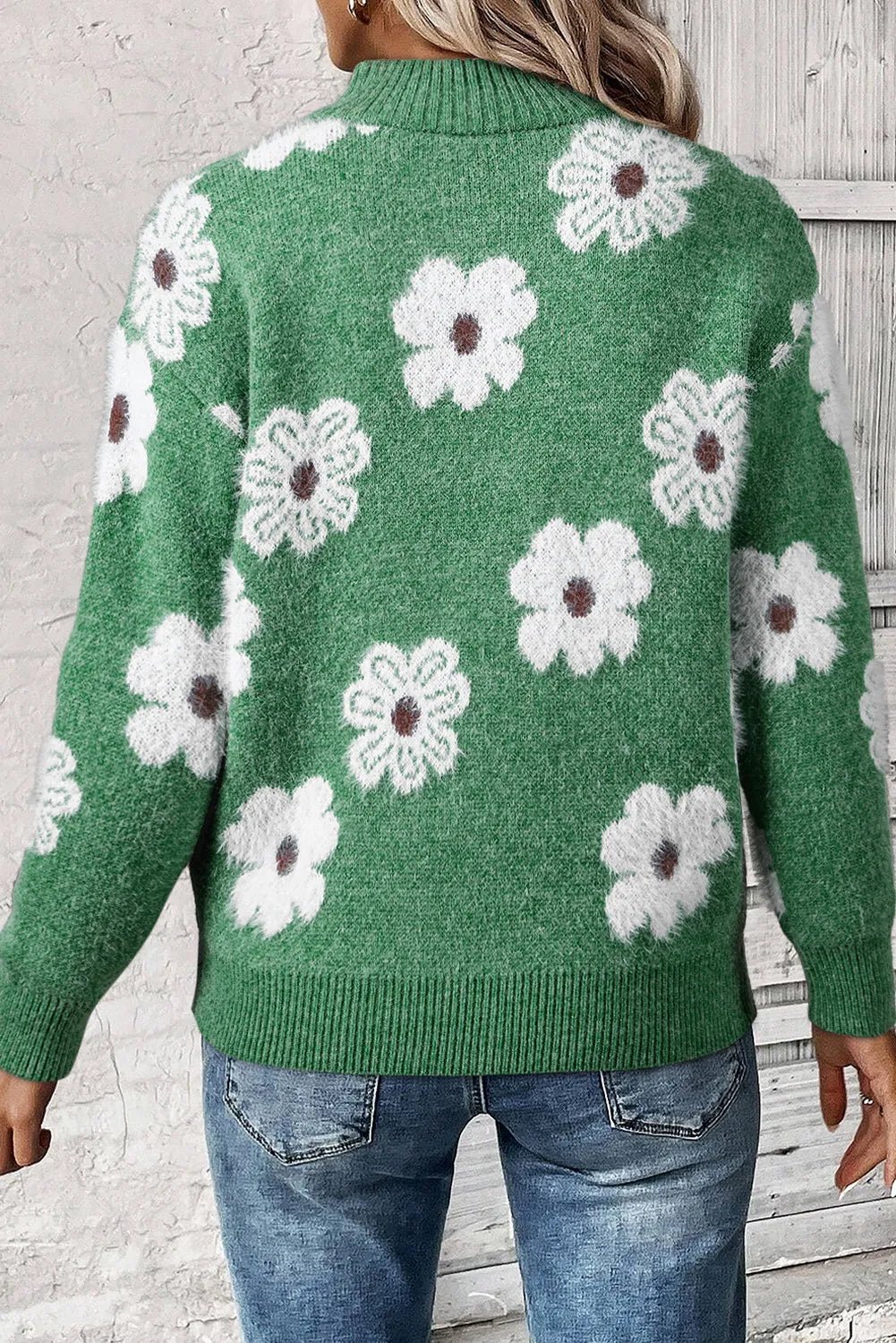 Matilda | Floral Half-Zip Sweater