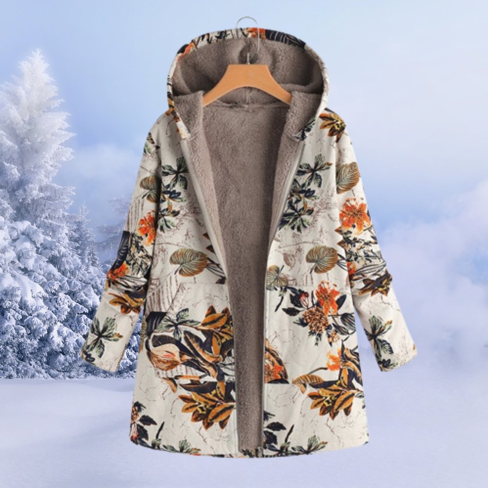 Eleanor | Floral Hooded Winter Coat