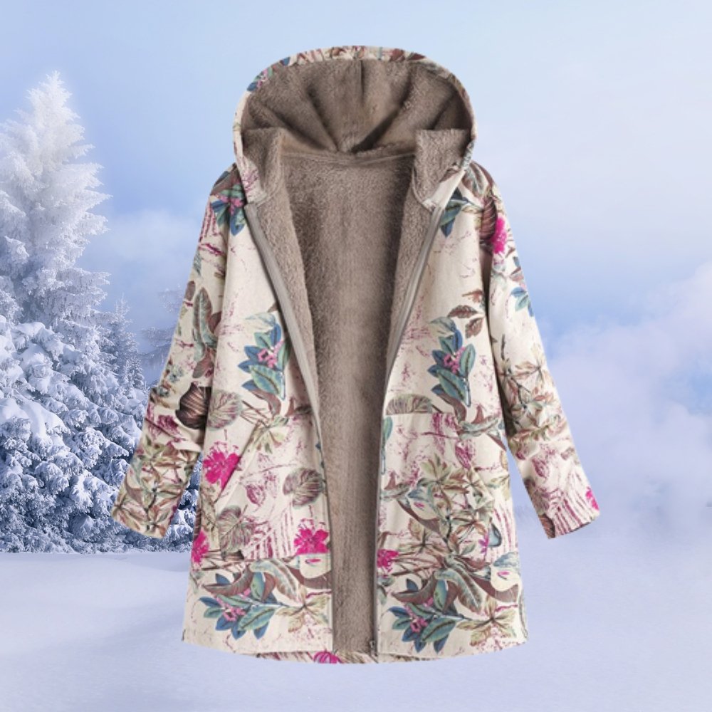 Eleanor | Floral Hooded Winter Coat