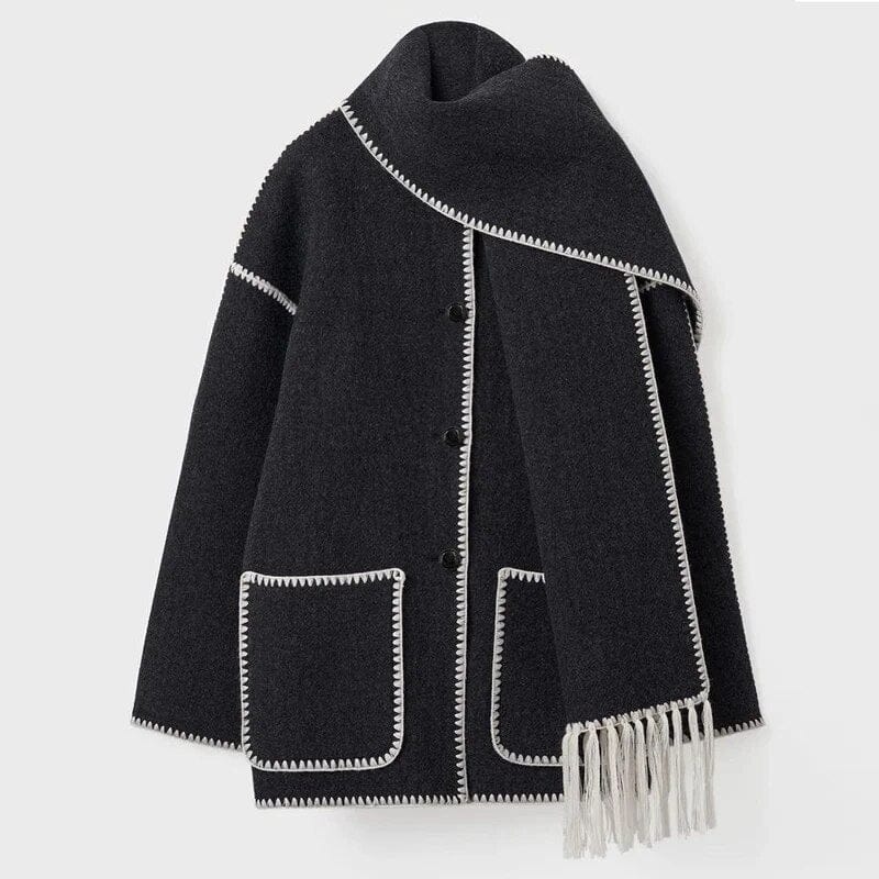 Isla | Poppy Fringed Scarf Coat