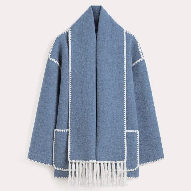 Isla | Poppy Fringed Scarf Coat