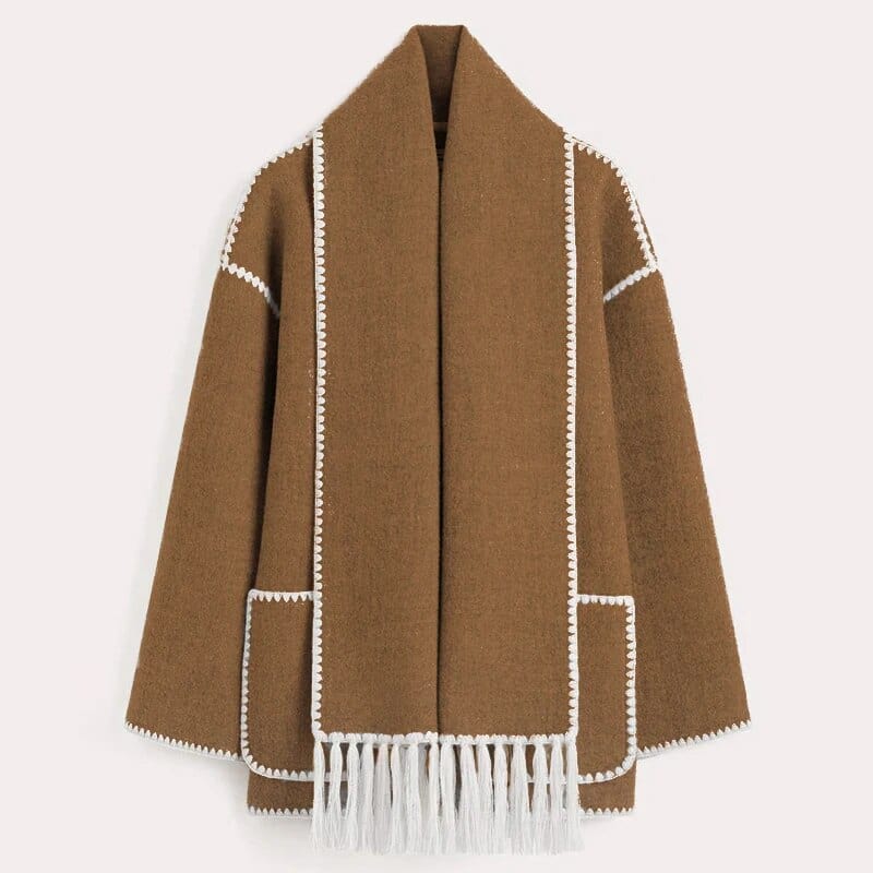 Isla | Poppy Fringed Scarf Coat