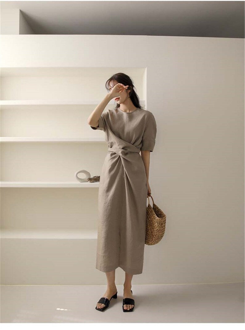 Solene | Irregular Linen Dress