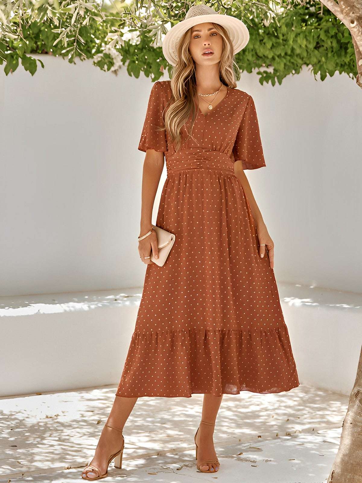 Blythe | Elegant V-Neck Midi Dress