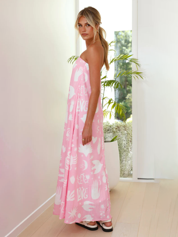 Poppy | Tropical Strapless Maxi Dress