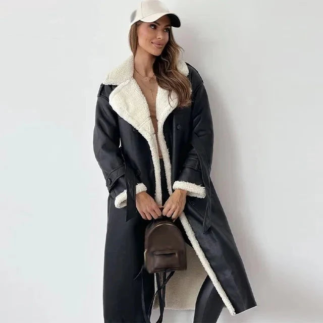 Jessica | Long Shearling Leather Coat