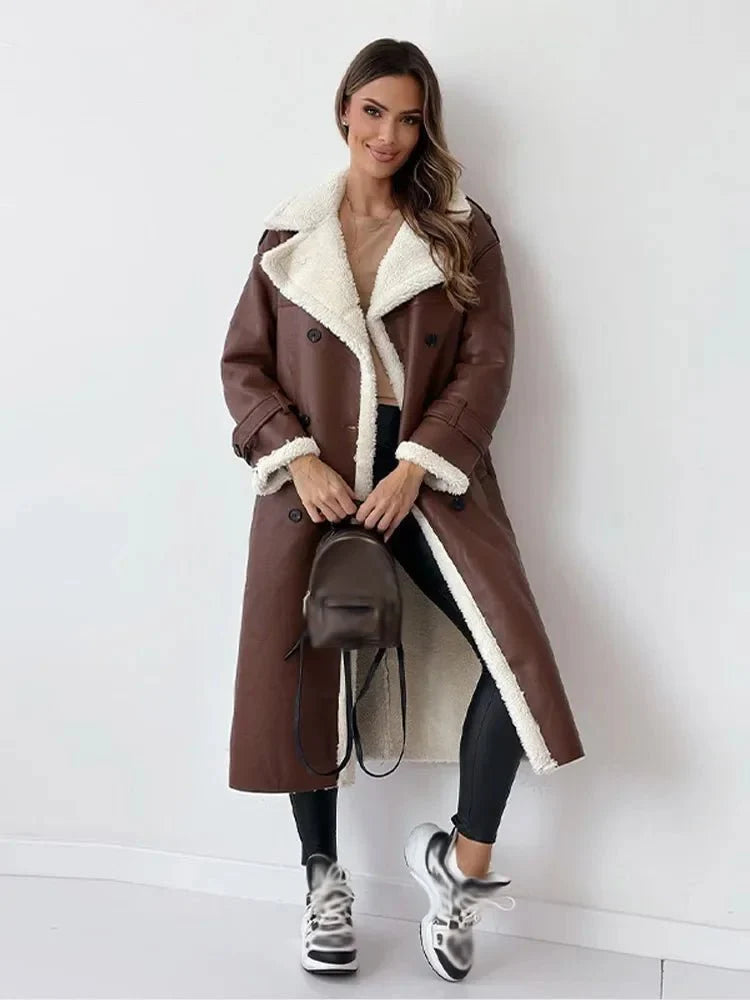 Jessica | Long Shearling Leather Coat