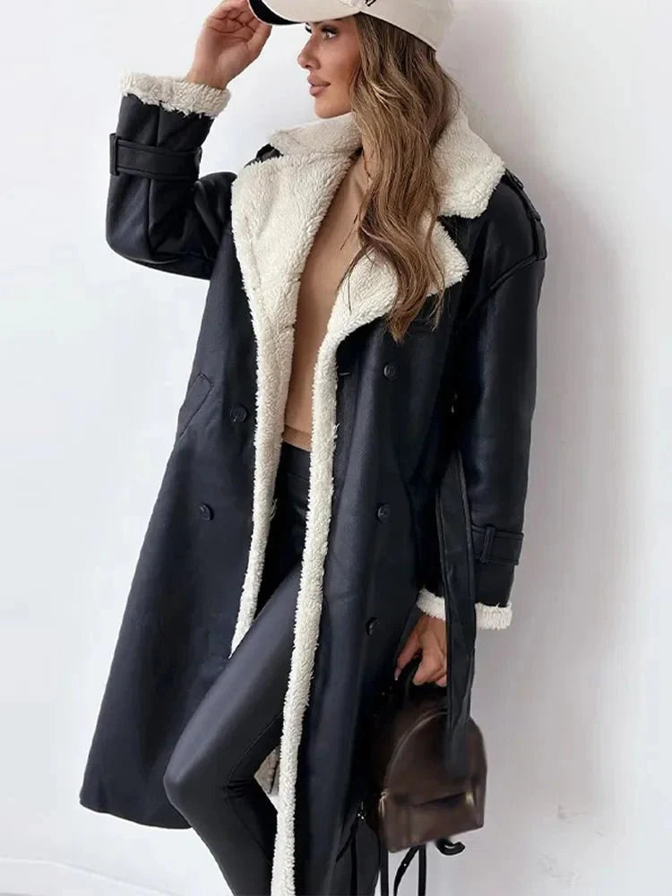 Jessica | Long Shearling Leather Coat