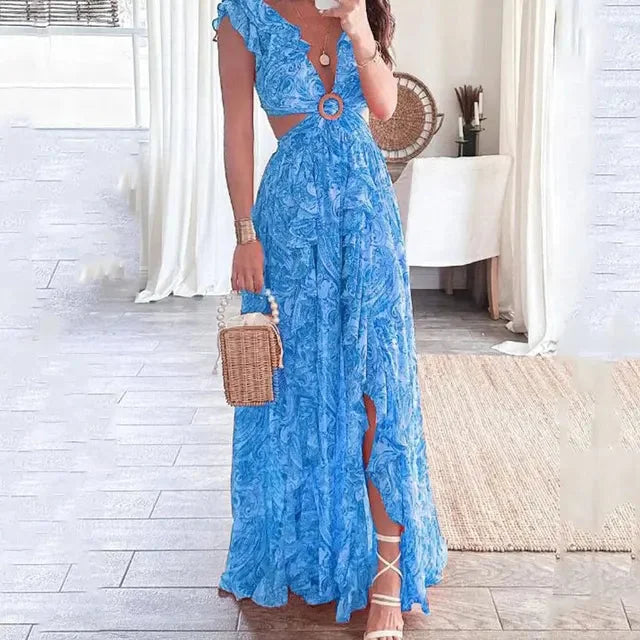 Erin | Women’s Stylish Floral  V-Neck Maxi Dress