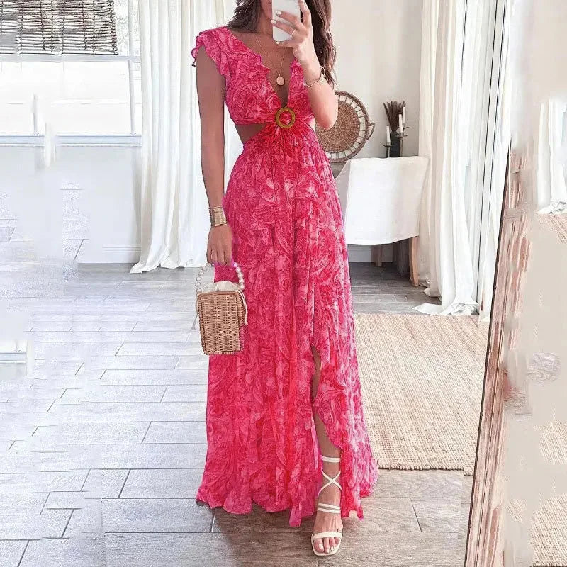 Erin | Women’s Stylish Floral  V-Neck Maxi Dress
