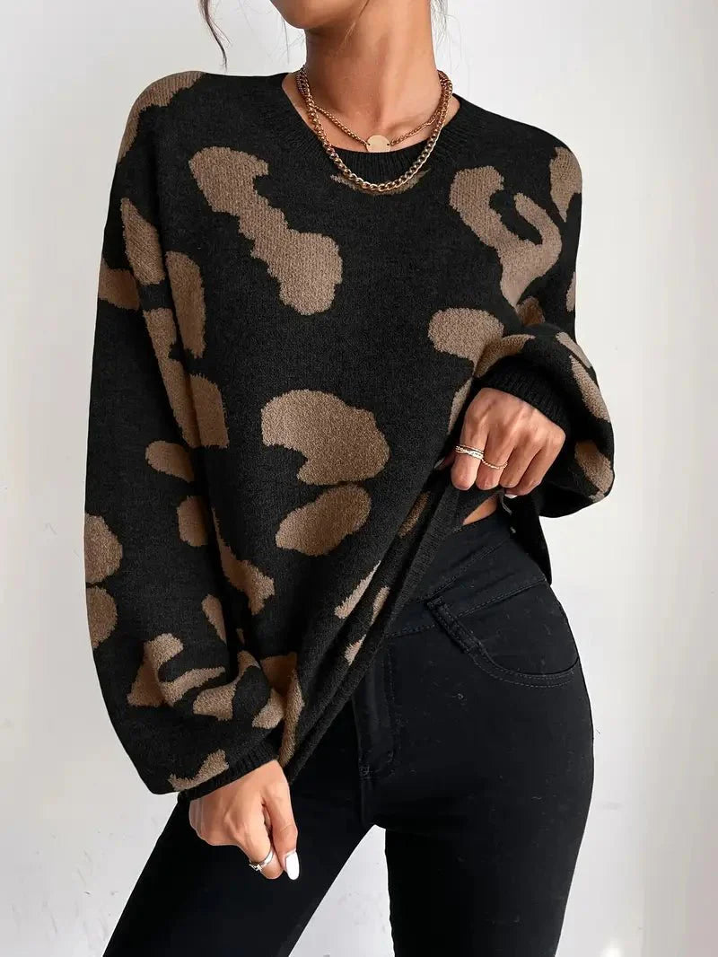 Evelyn | Oversized Animal Print Sweater