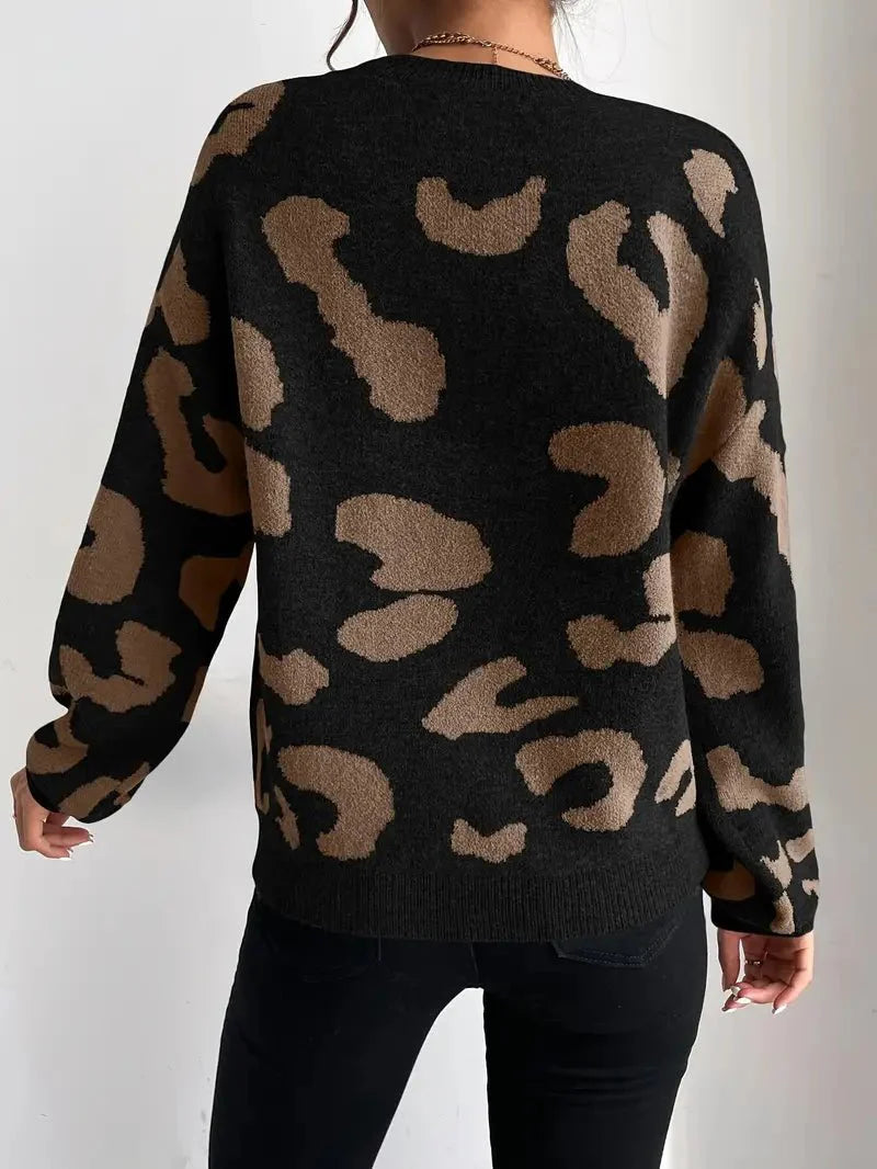 Evelyn | Oversized Animal Print Sweater